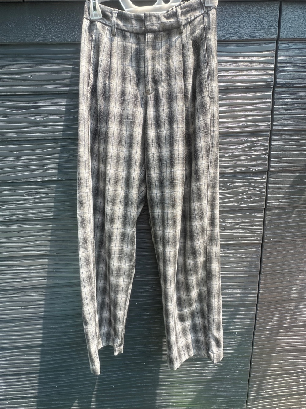 Urban Outfitters Gray Plaid Wide-Leg Dress Pants